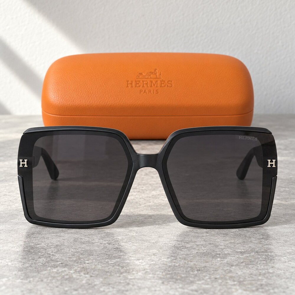 Hermes Matte Black H Square Sunglasses